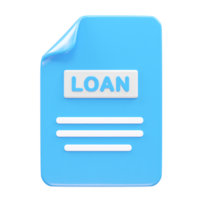 Loan icon 3d rendering bank loan illustration element png