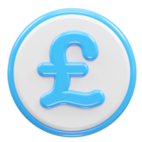 Pound icon 3d rendering illustration element png