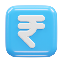 rupia moneda icono 3d representación rupia icono ilustración png