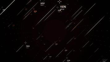 Concept of astronomy and astrophysics. Animation. Narrow stripes and numbers on black abstract background with stars, cosmic science. video