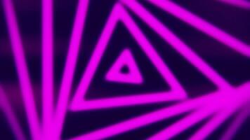 Abstract background with triangles transforming on black background. Animation. Minimal motion design with blurred bright pink optical illusion with triangles, seamless loop. video