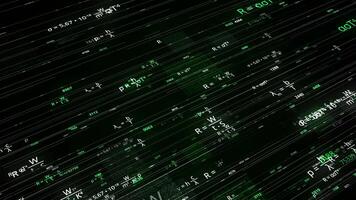 Mathematical formulas in matrix. Animation. Rewritable mathematical formulas in computer matrix networks. Scientific Foundation with Mathematical Equations video