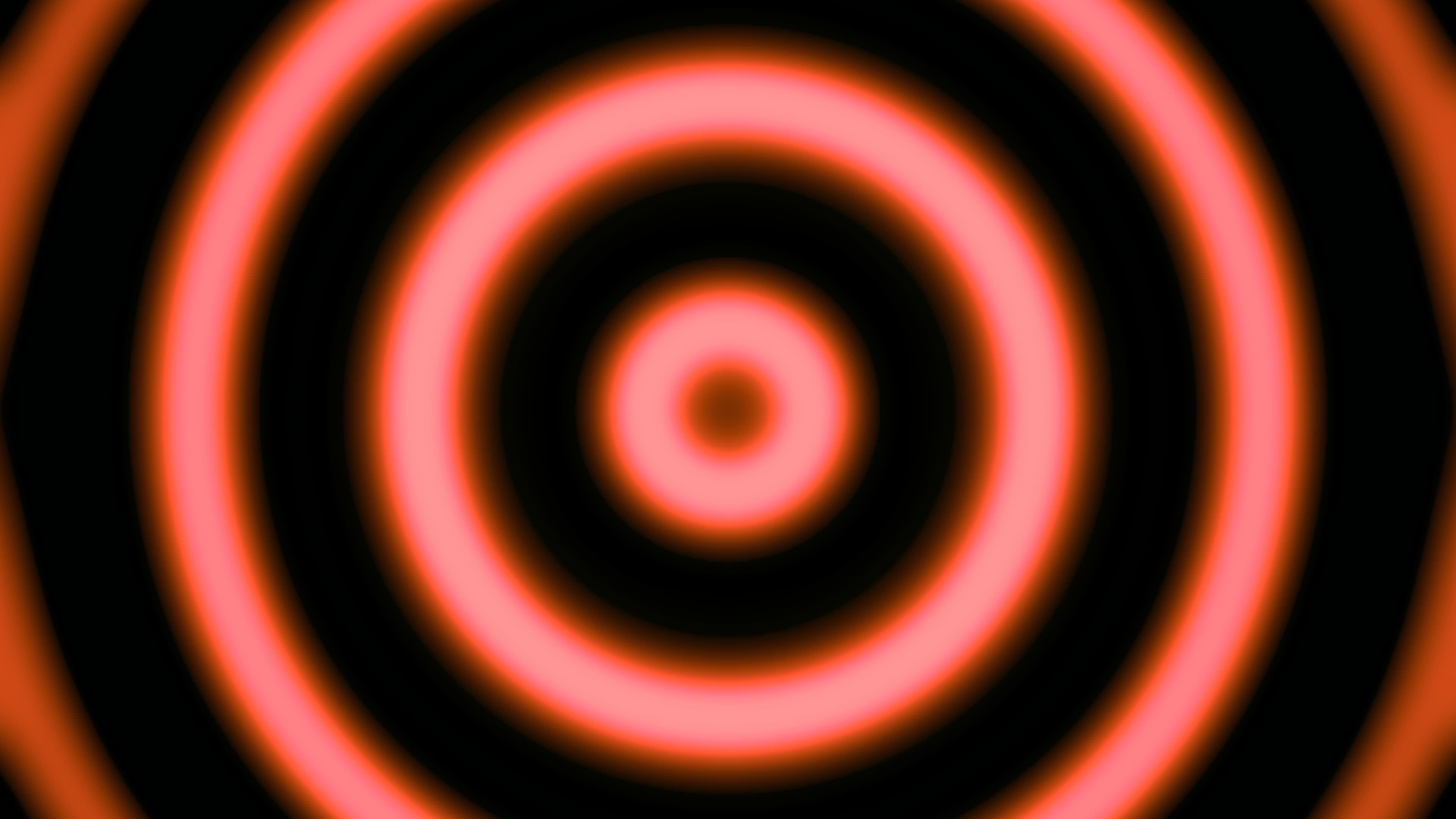 Hypnotic bright circles move to center. Animation. Hypnotic animation