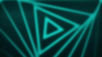 Hypnotic triangular animation. Animation. Neon spiral of appearing triangles on black background. Beautiful animation with hypnotic spiral of triangles video