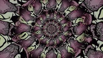 Animation with hypnotic changing pattern. Motion. Disintegrating and forming pattern of mirror details. Dynamic kaleidoscopic pattern with beautiful details video