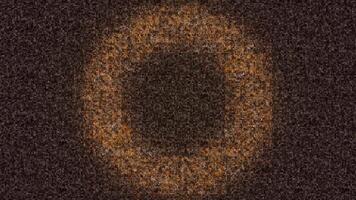 Background of rings moving from center. Animation. Template background of noise with light rings. Light rings move behind noise background video