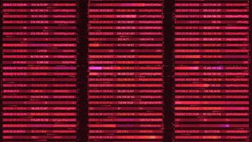 aufführen von Daten und Passwörter. Animation. Datenbank mit ip Adressen und Passwörter. Zugriff zu persönlich Daten, Adressen und Passwörter von Netzwerk Benutzer. hacken von geheim Information video