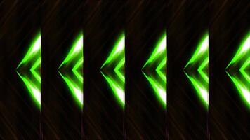 triangel- mönster med neon flimrar. rörelse. upprepa mönster av triangel- skimrande rader. neon triangel- mönster flimrar och ändringar video