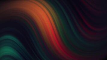 Motion abstract background of red, green, orange, and blue dark colors. Motion. Bending or wavy strings moving slowly under spotlight. video