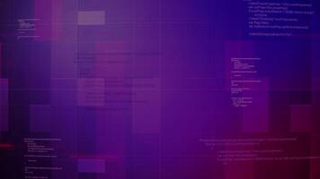 Looped dynamic background with program codes. Motion. Lot of program codes are written in small print on background of squares. Dynamic squares moving on background with program codes video