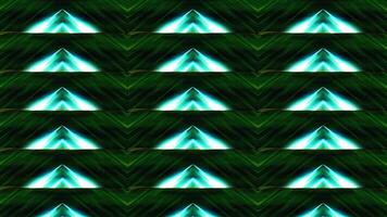 Triangular pattern with luminous lines. Motion. Kaleidoscopic pattern of triangles shimmering with neon colors. Repeating pattern of triangles and lines video
