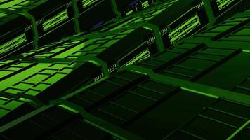 trogen plattformar i rymdskepp. rörelse. plattformar av rymdskepp är vriden parallell till varje Övrig. animering av fantastisk rör på sig plattformar från rymdskepp video