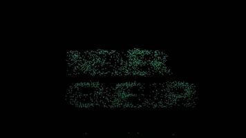 motivazionale animazione testo formato di volante minuscolo colorato particelle su un' nero sfondo. design. mai dare su, partire su iscrizione di scintillante polvere. video