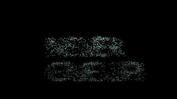 Motivational animation text formed by flying tiny colorful particles on a black background. Design. Never give up, go on inscription of shimmering dust. video