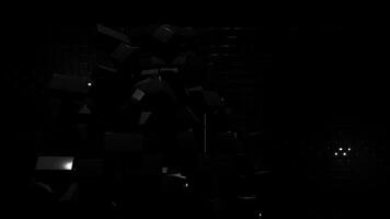 Breaking dark brick wall, concept of reconstruction, monochrome. Design. Black and white visualization of a building demolition. video