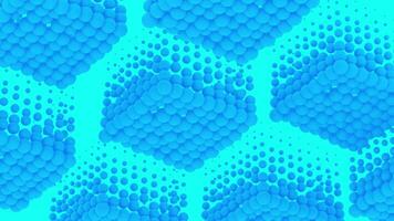 Abstract geometric clouds in a form of a cube of small bubbles, seamless loop. Design. Visualization of blue sky and clouds in digital style. video