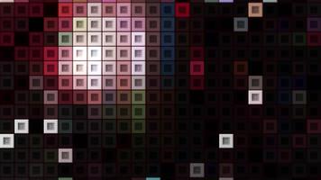 Colorful bright dance of magic squares on a black background with the stop motion effect. Motion. Sound equalizer application interface. video