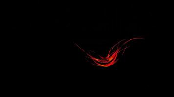 Red streaks of light sliding on a black background, seamless loop. Design. Randomly moving fire flame. video