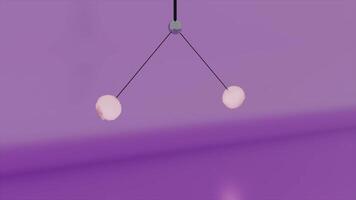 Concept of balance and relaxing atmosphere, seamless loop. Design. Abstract visualization of the toy with endlessly colliding hanging balls. video