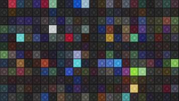 bellissimo sfondo di colorato lampeggiante piazze. movimento. elegante mosaico sfondo di lampeggiante multicolore piazze. lotto di piazze siamo lampeggiante nel diverso colori video