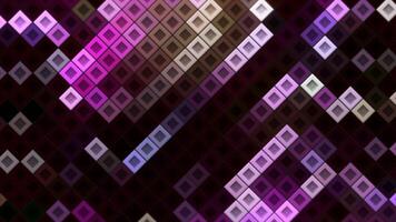 Moving Squares. Motion. Electronic field with moving colored squares. Colorful neon squares move video
