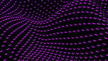 abstrato ondulado textura do fluindo roxa e Preto partículas, desatado laço. Projeto. grande ondulações do cúbico em forma tela. video