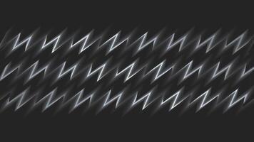 Abstract monochrome zigzag lines moving on a black background, seamless loop. Motion. Energy or electricity symbol. video