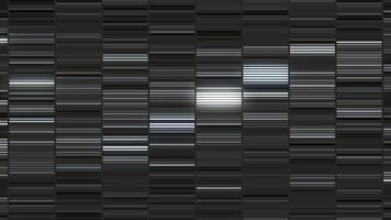 monocromático limitar piscando azulejos em uma Sombrio fundo, desatado laço. movimento. metal cinzento brilho do cintilante segmentos. video