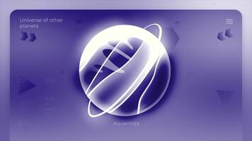 abstrakt färgrik kreditera kort design med ett okänd planet. rörelse. kosmisk bakgrund med runda formad Plats objekt på en Bank kort. video
