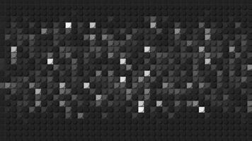 abstrait brillant monochrome pixel bloquer en mouvement arrière-plan, sans couture boucle. mouvement. pixélisé multicolore bloquer en mouvement mur avec clignotant carrés, noir et blanche. video