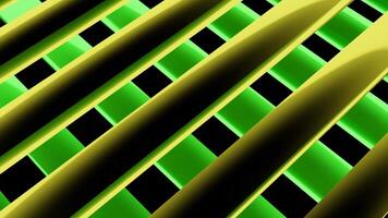 Moving colorful stripes crossed by another layer of 3D lines, tech background. Design. Horizontal metallic glowing stripes, seamless loop. video