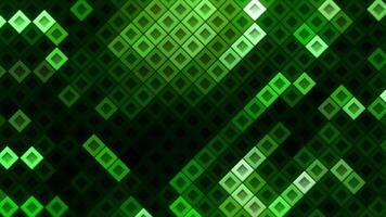 Background with moving glowing squares in game style. Motion. Game background with electronic field and moving glowing squares. Neon squares move like snake video