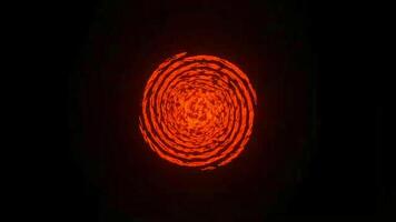 Abstract spinning space objects with starry tails. Design. Colorful cosmic comets rotating on a black background with many particles. video