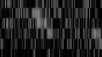 abstrato fundo com comovente néon monocromático linhas em Preto fundo. movimento. hipnótico branco e Preto vertical luz neon cordas piscando rápido, desatado laço. video