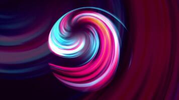 Rotating ball with moving spiral. Motion. Beautiful spiral rotates creating 3d ball. Ball of rotating colorful spiral on repeating background video