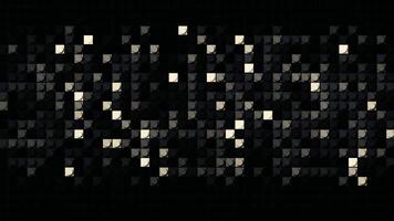 Abstract monochrome shimmering mosaic background, seamless loop. Motion. Black and white blinking wall of square shining shapes. video