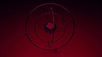 Red background.Design. A model of the solar system in abstraction on a calm red background. video