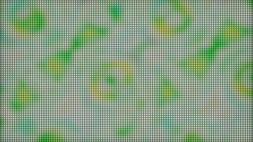 pixel schermo con Immagine di in movimento colore macchie. design. effetto di lcd schermo con multicolore macchie. bellissimo colorato macchie mossa attraverso pixel schermo video