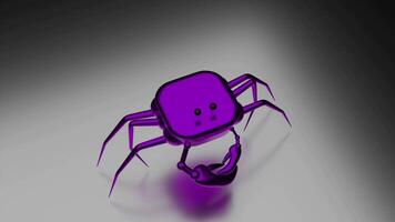 Crab in abstraction.Design. A black and gray background on which a pink and slightly purple crab runs and squats video