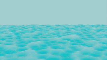 abstrakt frysta vågor av mjuk blå matt material på morphing yta. design. abstrakt geometrisk yta tycka om landskap eller terräng med 3d gupp. video