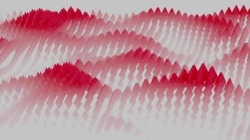 White background with bright red lines.Design. A red pattern that moves like waves and grows and decreases back. video