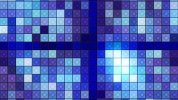 klein geometrisch Formen . Bewegung. ein Blau Hintergrund Das schimmert mit anders Schatten von Blau und glänzt. video