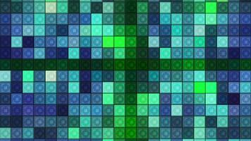 colorato lampeggiante sfondo di piazze con punti. movimento. retrò discoteca sfondo con lampeggiante piazze. mosaico piazze con puntini veloce coloritamente e velocemente video