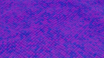astratto 3d animazione di il movimento di blu e viola cubi, senza soluzione di continuità ciclo continuo. design. increspatura pixelated struttura. video