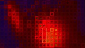 Colorful background with moving colors on mosaic squares with dots. Motion. Beautiful mosaic background with moving color spots on squares. Colorful squares with dots video