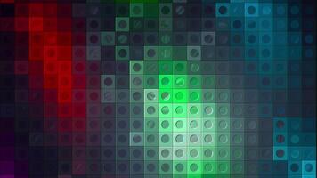 Colorful background with moving colors on mosaic squares with dots. Motion. Beautiful mosaic background with moving color spots on squares. Colorful squares with dots video