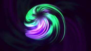 Moving spiral in shape of ball on dark background. Motion. Magic ball with rotating colorful spiral. Bright ball with moving infinity spiral video