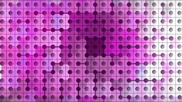 Colorful background with dots and lines. Motion. Background of dots with connecting lines and colorful changing spots. Colors in square spots on mosaic background with dots and lines video