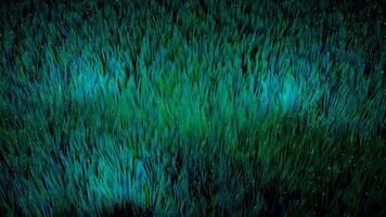 Abstract visualization of underwater world with moving algae, seamless loop. Design. Green seaweed background. video