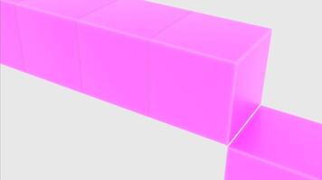 Cubes rising in row. Design. 3D squares rise alternately. Squares move in row on white background. Colored cubes in cyberspace video